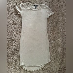 Forever 21 Tan and White Striped Dress